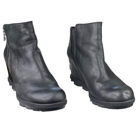 Sorel Women's Joan Of Arctic III Black Leather Hidden Wedge Boot Size US 9.5 - Picture 5 of 12